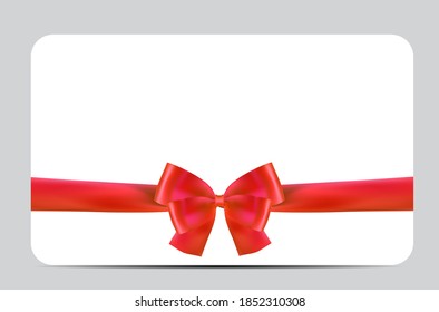 Plantilla de tarjeta de regalo en blanco con cinta roja y cinta de opciones. Ilustración vectorial para su negocio EPS10