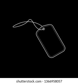 Blank gift tag from recycling paper isolated on black background. Vector illustration.