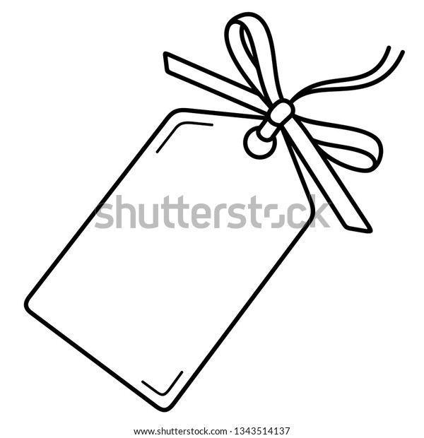 Blank Gift Tag Template Bow Ribbon Stock Vector (Royalty Free) 1343514137