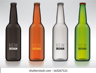 blank glass beer bottle for new design