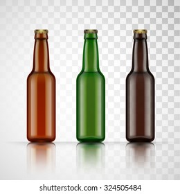 Blank glass beer bottle for new design. Vector illustration EPS 10