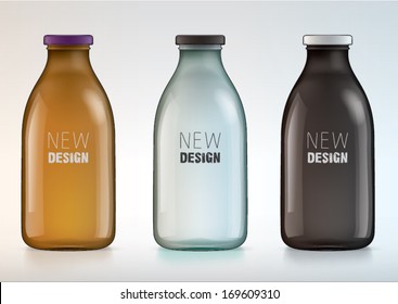 blank glass bottle for new design milk or juice