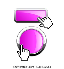 Blank glass web button illustration isolated on white background