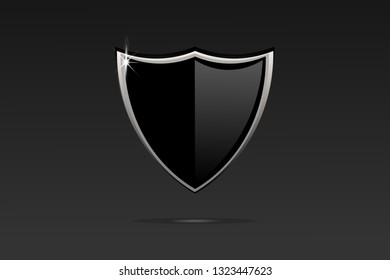 Blank glossy shield isolated on background with place for your design and branding. Vector