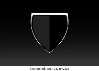 Blank glossy shield isolated on background with place for your design and branding. Vector
