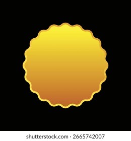 Diseño de Vector plano de insignia de oro en blanco sobre fondo negro