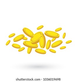 Blank Gold Coin stacks in white background