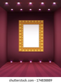 Blank Gold Frame in Showroom Vector Design