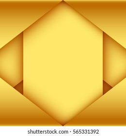 Blank gold frame. Vector illustration