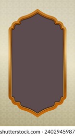 Blank gold islamic frame design. Luxury gold frame