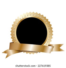 Blank gold label.