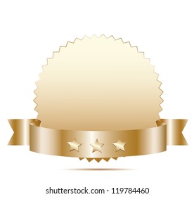 Blank gold  label. Vector