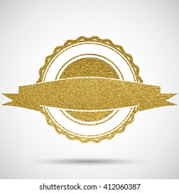 Blank gold label. Vector Stamp without text. Gold Stamps . Grunge Rubber Texture