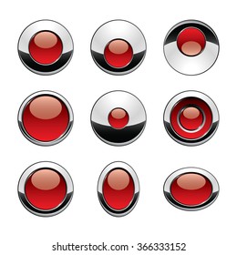 Blank gold red web buttons for website or app. Vector