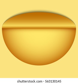 Blank gold round frame. Vector illustration