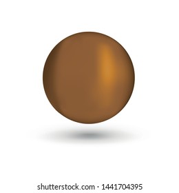 Blank of gold round sphere or 3d ball. Vector. White background