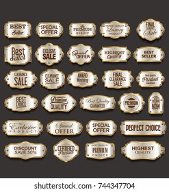Blank gold and silver frame and label collection