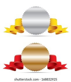 Blank gold  and silver  labels. 