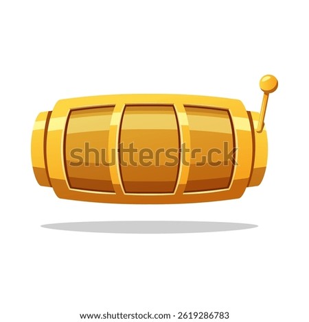 Blank gold slot machine vector isolated on white background.