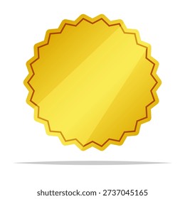 Blank gold starburst shape vector isolated illustration