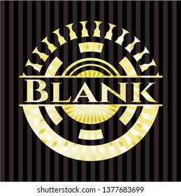 Blank golden badge or emblem