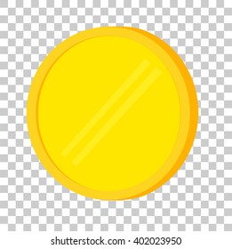 Blank Golden Coin at transparent effect background
