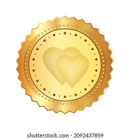 Blank golden label  template isolated on white background. Decorative border icon for frame. Golden stamp. Best Choice, Price. Vector illustration