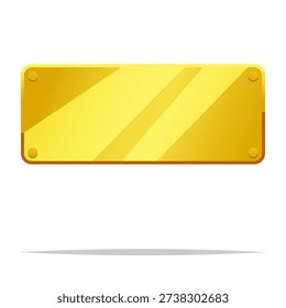 Blank golden plaque vector isolated illustration