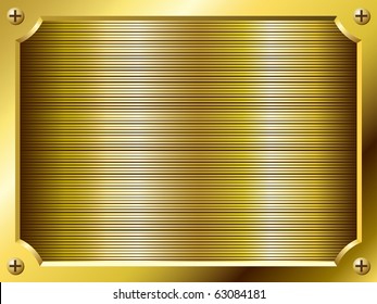 Blank golden plate vector background.