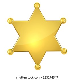 Blank golden sheriff star isolated on white background. svg