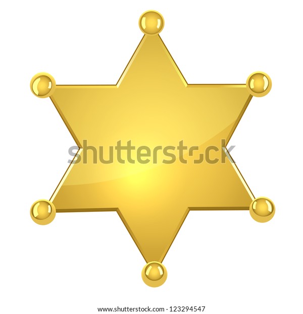 Blank Golden Sheriff Star Isolated On Stock Vector (Royalty Free) 123294547