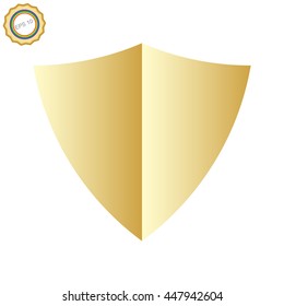 Blank of Golden shield. Shield icon.