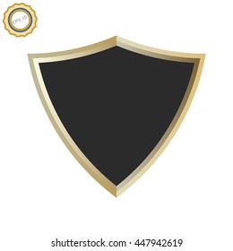 Blank of Golden shield. Shield icon.