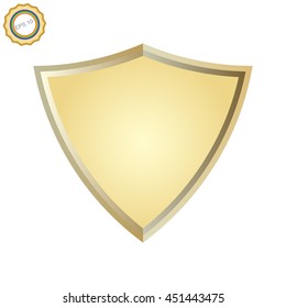 Blank of Golden shield. Shield icon.