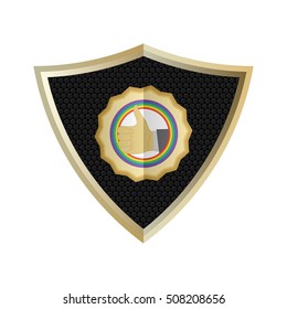 Blank of Golden shield. Shield icon.