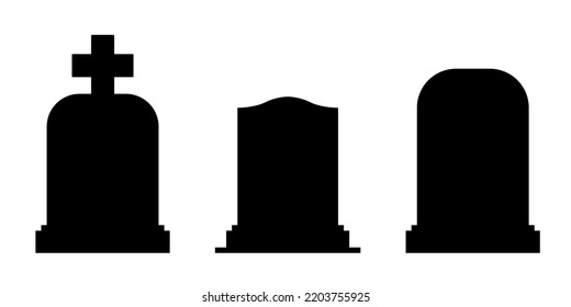 Blank gravestone vector. Empty headstone template illustration.