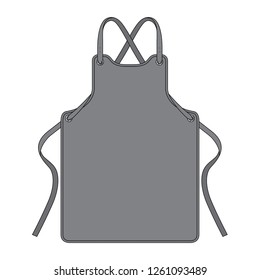 Blank Gray Apron For Template On White Background, Vector File