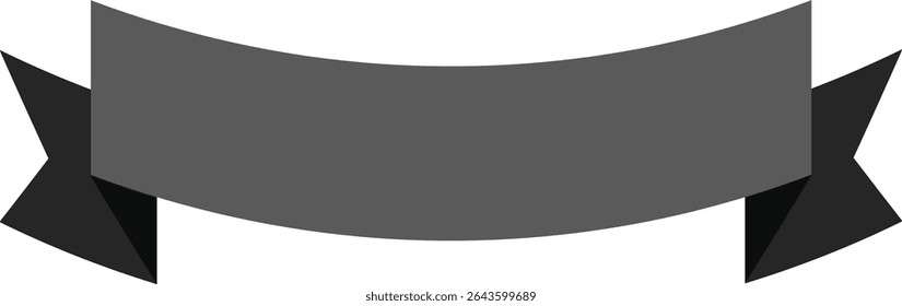 Blank Gray - Black Ribbon Banner – Vector Illustration for Labels and Headers