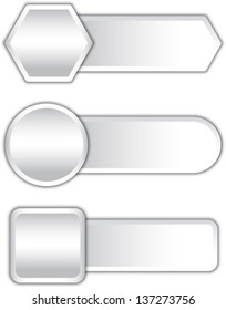 Blank gray buttons. Design templates. Vector illustration