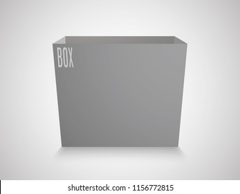Blank gray cube on white background. 3d box template. inscription box