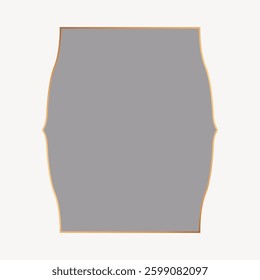 Blank gray frame with a gold border. Elegant frame design, perfect for art or photos. The frame's gold border adds a touch of sophistication and style. Vector element.