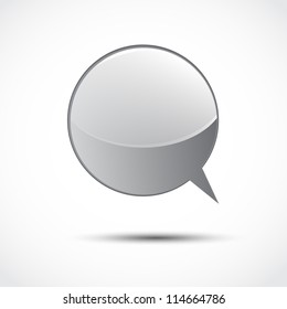Blank gray glossy word speech
