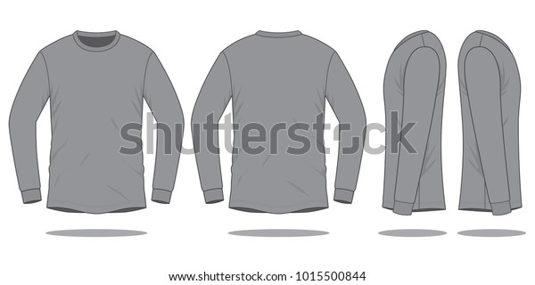 Download Blank Gray Long Sleeve Tshirt Vector Stock Vector Royalty Free 1015500844