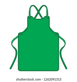 Blank Green Apron For Template On White Background, Vector File