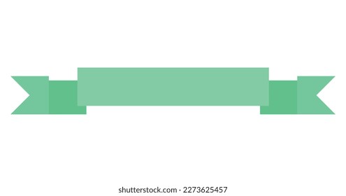 Blank green banner on white background