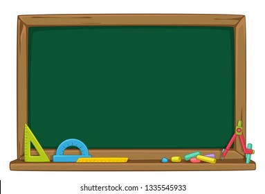 Blank green chalkboard vector illustration