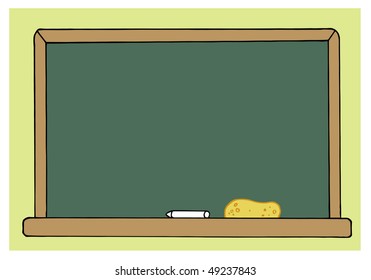 Blank Green Class Room Chalkboard