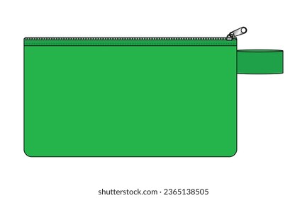 Bolsa Cosmética Verde En Blanco En Fondo Blanco, Archivo Vector.