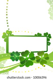 Blank with green four-leafed clover