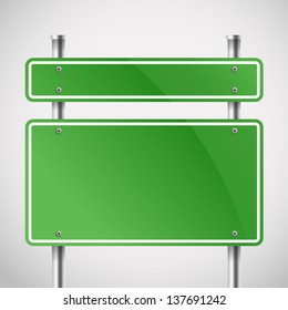 Blank green metal boards. Template for a text